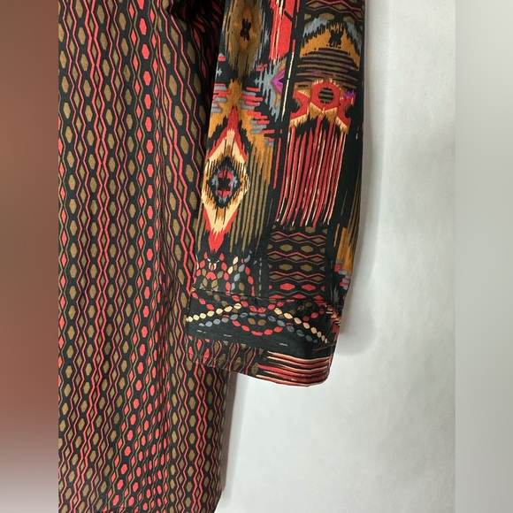 Soft Surroundings Boho Tribal Print Long Sleeve Tunic Aztec Southwestern Size 2X - Picture 9 of 12
